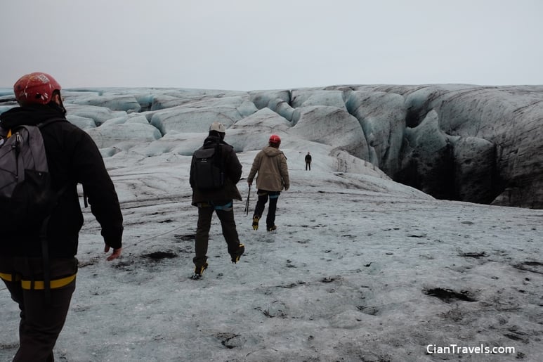 Hiking across the Glacier