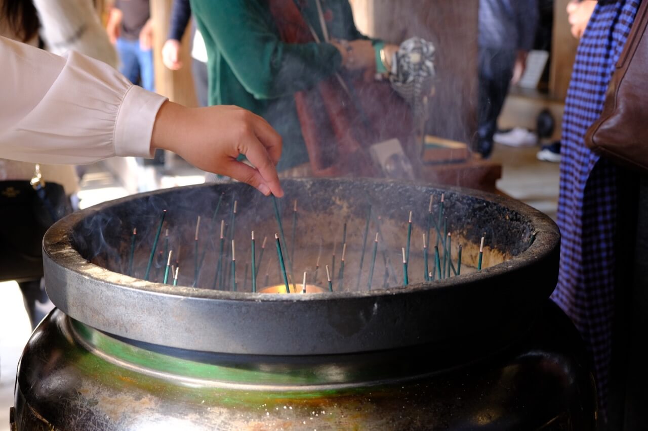 Incense at the Jishu-jinja Shrine