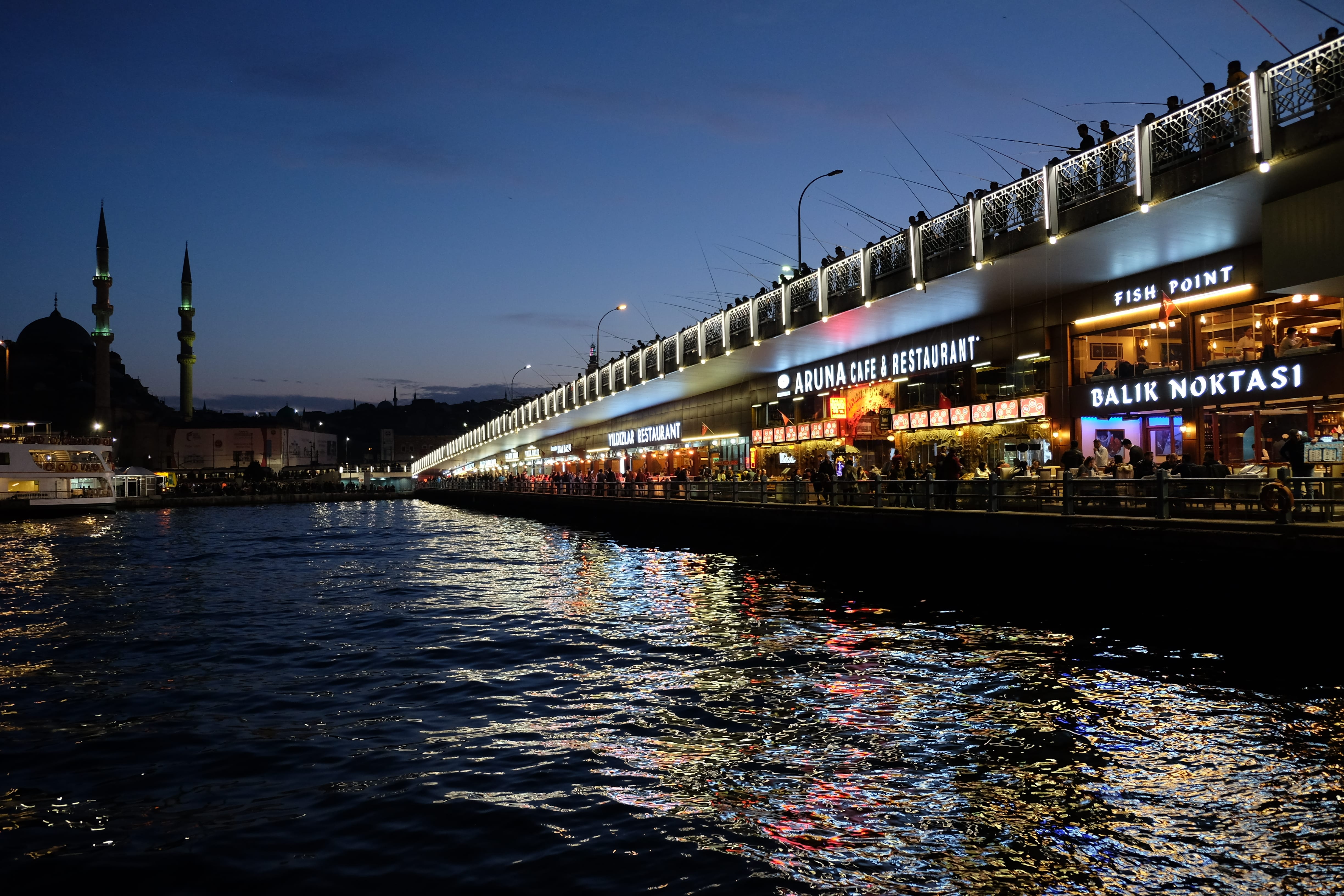 Galata Bridge by night